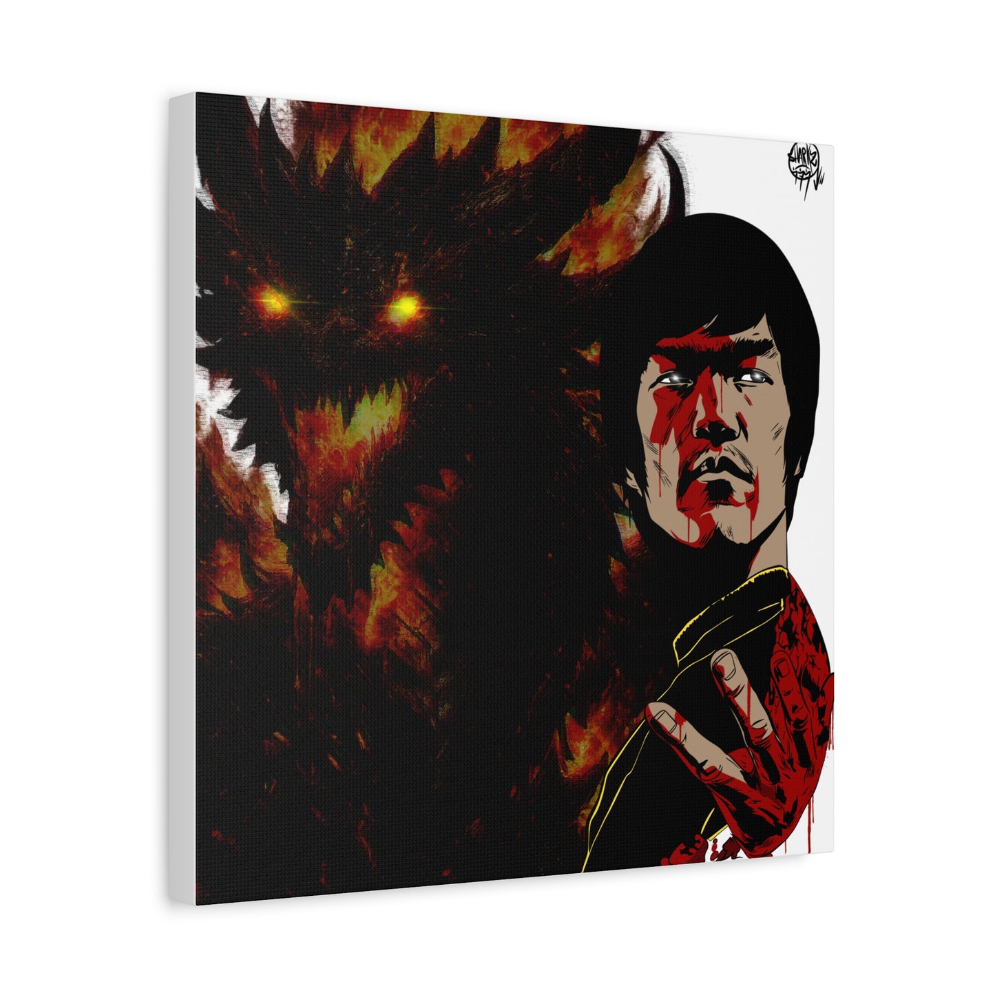 Bruce Lee Dragon Portrait Canvas